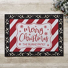 Red  White Christmas Personalized Doormats - 27734