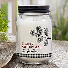 Festive Foliage Personalized Farmhouse Candle Jar - 27739