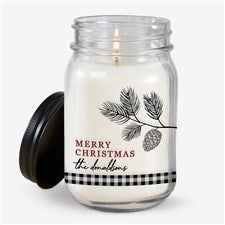 Festive Foliage Personalized Farmhouse Candle Jar - 27739