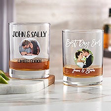 Photo Message For Couple Personalized Whiskey Glass - 27806