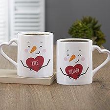 Snow Couple Personalized Christmas Coffee Mug Set - 27818