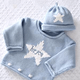 Personalized Baby Sweater and Hat Set - Embroidered - 2782