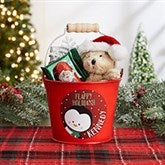Holly Jolly Characters Personalized Christmas Treat Buckets - 27823