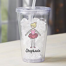 Ballerina Personalized 17 oz Acrylic Insulated Tumblers - 27845