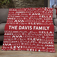 Snowflake Family Personalized Christmas Blankets - 27856