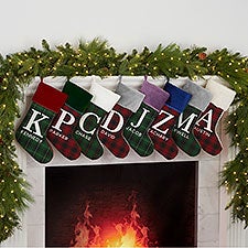 Christmas Plaid Personalized Christmas Stockings - 27862