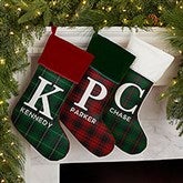 Christmas Plaid Personalized Christmas Stockings - 27862