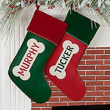 Dog Bone Personalized Dog Christmas Stockings - 27876