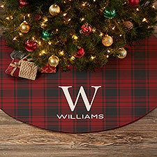 Christmas Plaid Personalized Christmas Tree Skirt - 27898