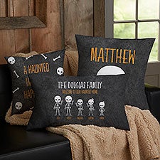 Skeleton Family Personalized Halloween Throw Pillows - 27913