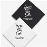 Best Day Ever Personalized Wedding Cocktail Napkins - 27976D