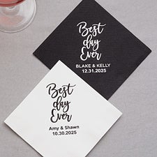 Best Day Ever Personalized Wedding Elegance Napkins - 27982D