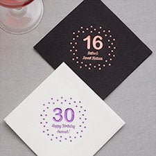 Birthday Confetti Personalized Elegance Napkins - 27986D