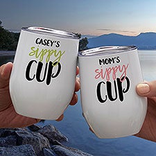 Moms Sippy Cup Personalized Stainless Stemless Wine Cup - 28007
