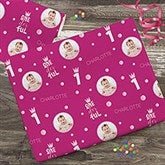 Onederful Girl First Birthday Personalized Photo Wrapping Paper - 28041