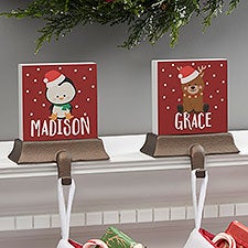Holly Jolly Characters Personalized Christmas Stocking Holders - 28051