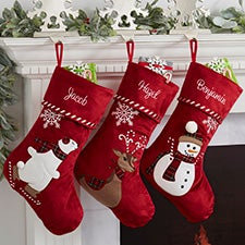 Candy Cane Character Personalized Christmas Stockings - 28066