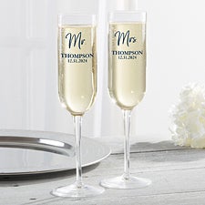 Classic Elegance Personalized Wedding Champagne Flute - 28092