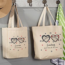 Patriotic Sunnies Personalized Beach Canvas Tote Bags - 28093