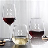 Luigi Bormioli Lavish Last Name Engraved Wine Glasses - 28100