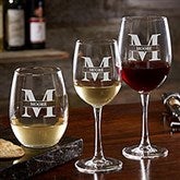 Lavish Last Name Engraved Wine Glasses - 28110