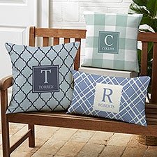 Modern Farmhouse Custom Pattern Personalized Outdoor Throw Pillows - 28117