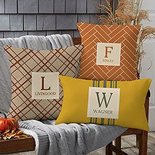 Fall Harvest Custom Pattern Personalized Outdoor Throw Pillows - 28121