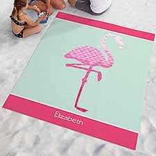 Flamingo Beach Personalized Beach Blankets - 28203