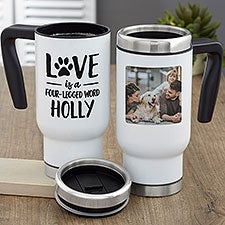 Love is a Four-Legged Word Personalized 14 oz. Commuter Travel Mug - 28225