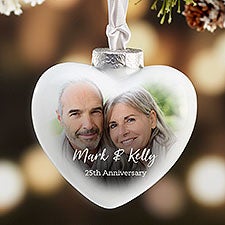 Anniversary Photo Personalized Deluxe Heart Ornament - 28226