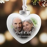 Anniversary Photo Personalized Deluxe Heart Ornament - 28226