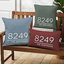 Home Address Personalized Outdoor Throw Pillows - 28234