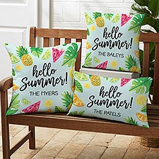 Tropical Fruit Personalized 16-inch Outdoor Throw Pillow - 28236