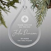 First Responder Teardrop Engraved Glass Ornament - 28239