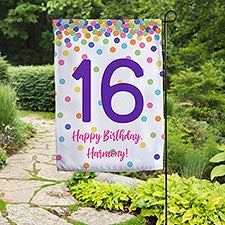 Birthday Confetti Personalized Garden Flag - 28260