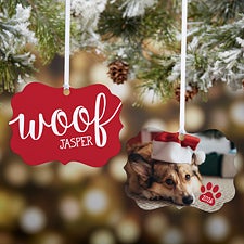 Woof  Meow Personalized Pet Photo Ornaments - 28264
