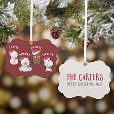 Holly Jolly Family Personalized Christmas Ornament - 28265