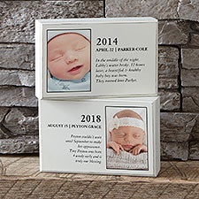 Baby Story Personalized Photo Shelf Blocks - 28303