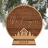 Family Snow Globe Personalized Wood Ornaments - 28317