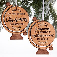 Retired Christmas Personalized Globe Wood Ornaments - 28326