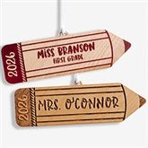 Wood Pencil Personalized Teacher Ornaments - 28329