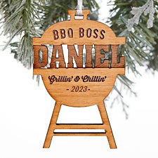 BBQ Boss Grill Engraved Wood Ornaments - 28331