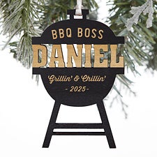 BBQ Boss Grill Engraved Wood Ornaments - 28331