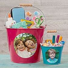 Personalized Photo Metal Bucket for Kids - 28341