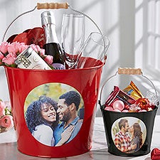 Romantic Photo Personalized Metal Buckets - 28343