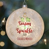 Season To Sparkle Lightable Frosted Glass Engagement Ornament - 28346
