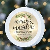Merry  Married Personalized LED Light Ornament - 28350
