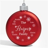 Winter Cheer Personalized LED Red Glass Ornament - 28351