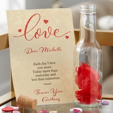 Love Hearts Personalized Love Letter In A Bottle - 28362