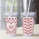 Sweet Hearts Personalized Insulated Acrylic Tumblers for Kids - 28392